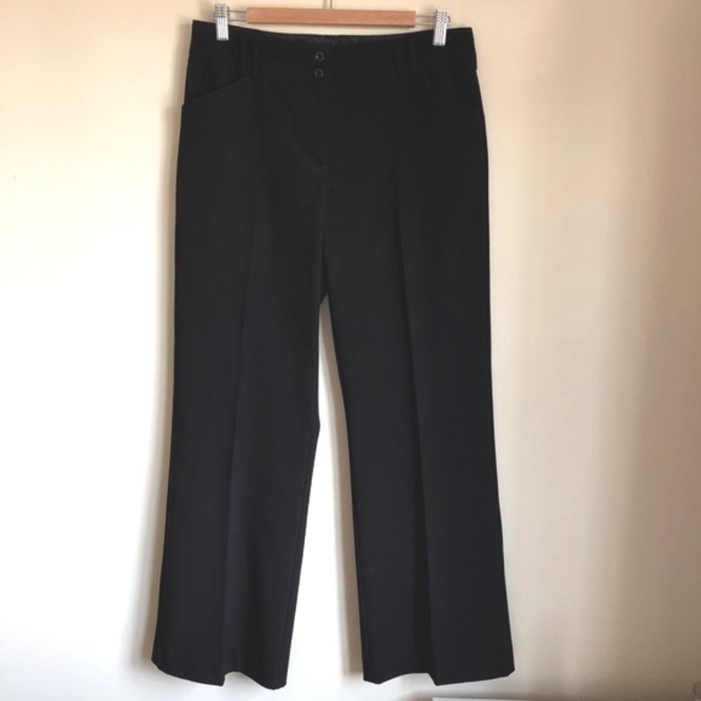 Reitmans black wide leg work pants trousers bottoms size 8 womens